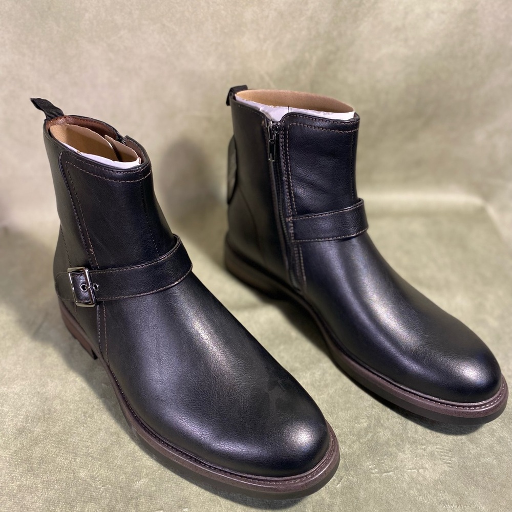 George Black Faux Leather Buckle Boots - Picture 9 of 9
